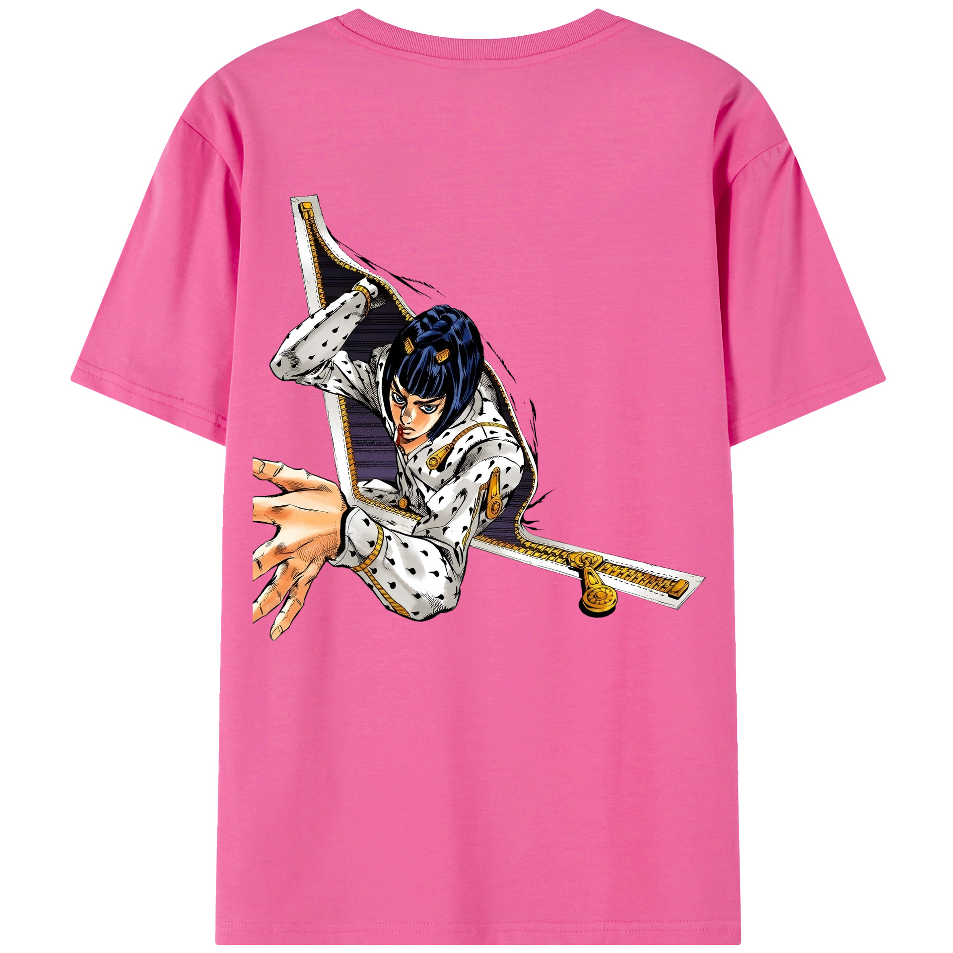 （画像用） ジョジョの奇妙な冒険 ブローノ?ブチャラティ JoJo's Bizarre Adventure Bruno Bucciarati レディース半袖Tシャツ(バックプリント)